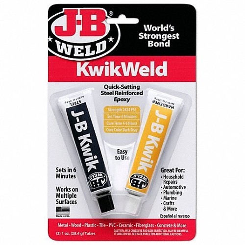 J-B Weld Quick Setting Steel Reinforced Epoxy, 2 oz, Tube, Dark Gray