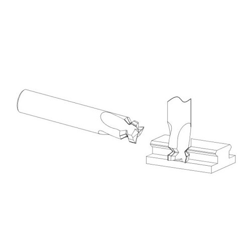 A.B. Tools 605-90H-3F Picatinny Cutter, 0.625 in Cutter Dia, 0.232 in Cutting Width, 3 Teeth, 5/8 in Shank Dia, 3.5 in Overall Length