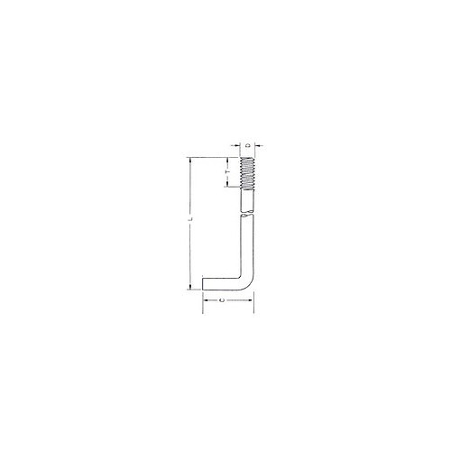 Miscellaneous Anchor, 3/4 in-10 Thread, 4 in Thread Length, 15 in Overall Length