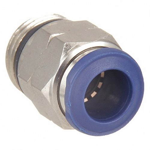 AIGNEP® 87000-08-04 Hydraulic Connector, 1/2 x 1/4-18 in Nominal, Push-to-Connect x Male, Brass