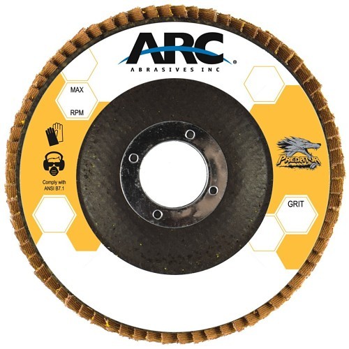 ARC™ 71-10826FF Flap Disc, 4-1/2 in Disc Dia, 7/8 in Center Hole, 80 Grit, Ceramic Abrasive, T27 - Flat Face Disc