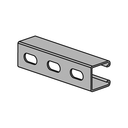 ASC 2400001307 Anvil-Strut Channel, 9/16 x 1-1/8 in Slot, 2 in Slot Spacing, 12 ga Thickness, 10 ft Length