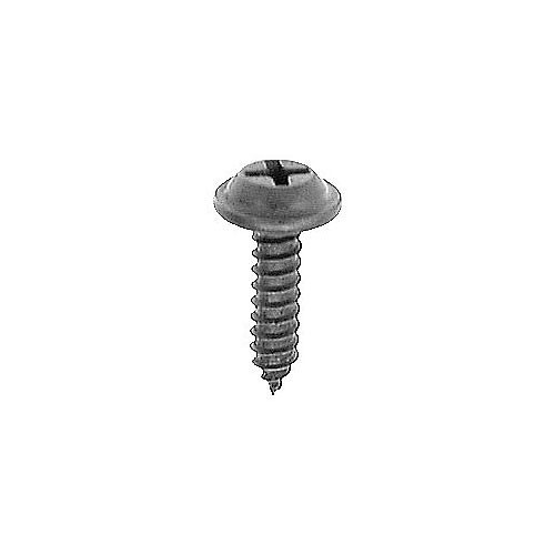 Approved Vendor 12953 Tapping Screw, Metric, #10, Flat Top Washer, Phillips Drive, Black E-Coat, A/AB Point