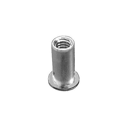 Threading Insert, Imperial, 1/4-20 in, 0.625 in Overall Length, Low Carbon Steel, Zinc Plated, 0.02 to 0.13 in Grip Range