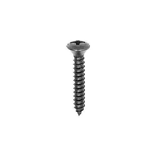 Sheet Metal Screw, #8 Diameter - Thread, 1-1/4 in Overall Length, Oval Head, Phillips Drive, Black Oxide