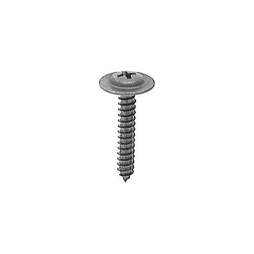 Approved Vendor A20376 Round Washer Head Tapping Screw, Metric, 1 in Overall Length, Round Washer, Black Phosphate, Phillips Drive