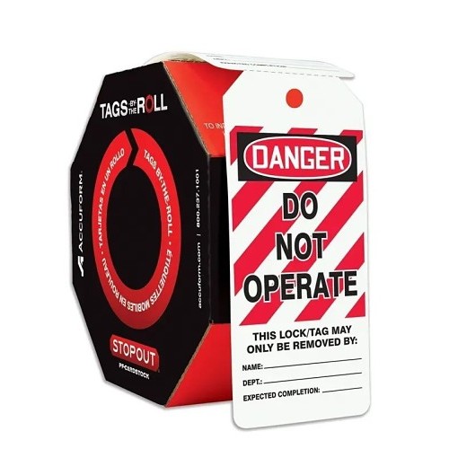 Accuform® TAR125 Danger Tag, 6-1/4 in Height, 3 in Width, Black/Red/White, 3/8 in, Cardstock