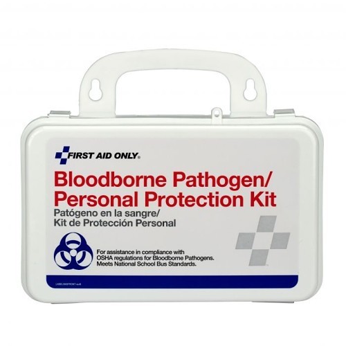 Acme United First Aid Only® 579-3060 Bloodborne Pathogens Kit, Wall Mount, 32 Components, Plastic Case, 5 in Height, 3 in Width, 8 in Depth, People Served: 1 to 24