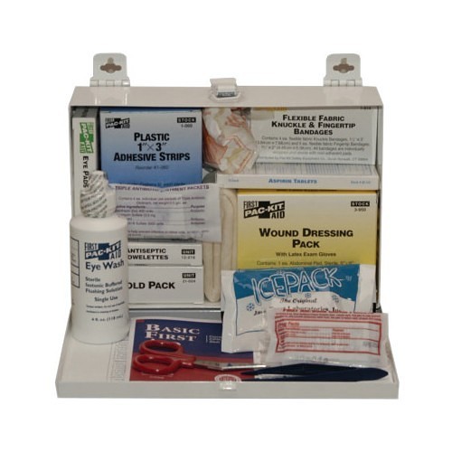 Acme United First Aid Only® 579-6100 First Aid Kit, Wall Mount, 144 Components, Weatherproof Steel Case, 10 in Height, 3 in Width, 7 in Depth, People Served: 25