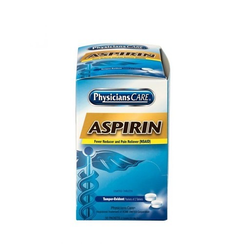 Acme United First Aid Only® PhysiciansCare® 579-90014 Pain Relief Tablet, 100 Count, Packet, Formula: Aspirin