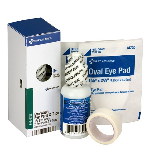 Acme United FAE-6022 Eye Wash, Eye Pads & Tape, Wall Mount, 71 Components, People Served: 10 in