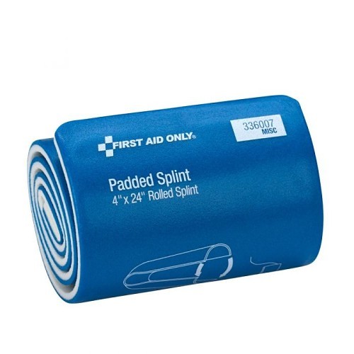 Acme United First Aid Only® FAO 336007 Padded Splint, 24 in Length, 4 in Width, Aluminum, Blue/White
