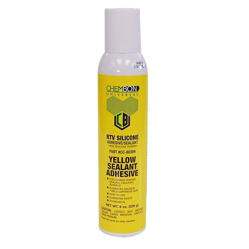 AdaSeal CC-80309 RTV Silicone Sealant, 8 oz Container Size Range, Pressurized Can Container, School Bus Yellow, Applicable Materials: Glass, Metals, Wood, Ceramic, Painted Surfaces and Plastics