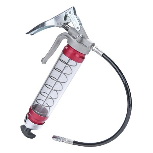 Alemite® 555CLR=E Pistol Grip Grease Gun, 16 oz Cartridge, 7500 psi Operating, 1 oz/30 Strokes Output