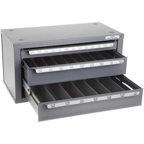 Alfa USA® 020010 Drill Bit Cabinet, 3 Drawers