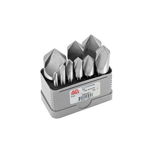 Alfa USA® CSF50571 Countersink Set, 3/16 in Minimum Head Diameter, 1 in Maximum Head Diameter, 9 Piece, High Speed Steel