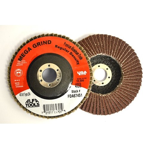 Alfa USA® FDZ67413 Mini Flap Disc, 2 in Disc Dia, 60 Grit, Zirconia Abrasive