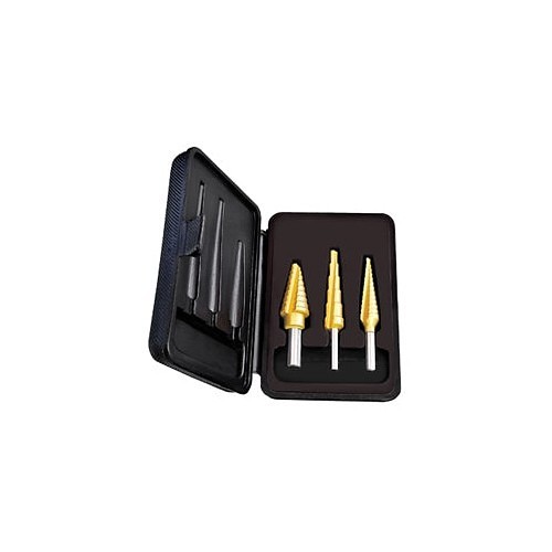 Alfa USA® MBS13 Step Drill Bit Set, SAE System of Measurement, 3 Piece, High Speed Steel