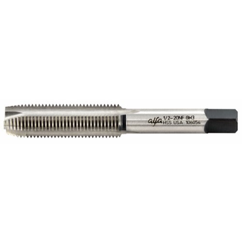 Alfa USA® SPT170107 Spiral Point Tap, Right Hand Cutting, #4-40, H2, Plug Chamfer, 2 Flutes, Bright, High Speed Steel