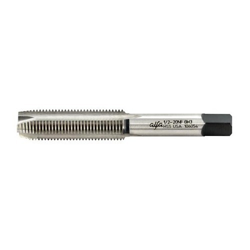 Alfa USA® SPT170117 Spiral Point Tap, Right Hand Cutting, #12-24, H3, Plug Chamfer, 2 Flutes, Bright, High Speed Steel