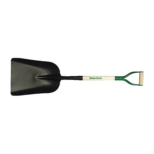 Ames® 50143 Scoop Shovel, 48 in Handle Length, 17 in Blade Length, 12 in Blade Width, Heat Treated Carbon Steel Blade, White Ash/Steel Handle