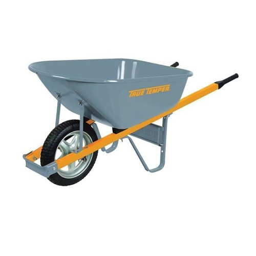 Ames® True Temper® 7117070 Wheel Barrow, 6 cu-ft, 1 Wheels, Steel Tray