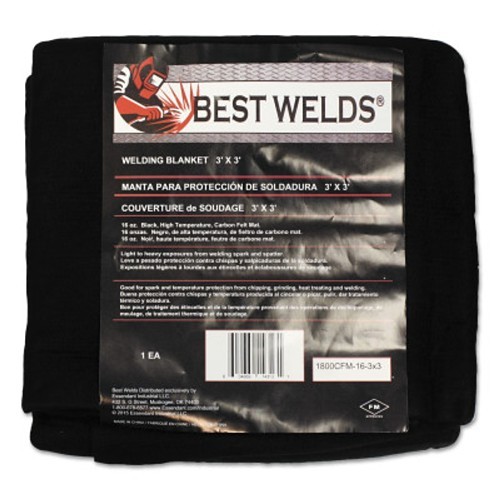 Anchor® Best Welds® 902-1800CFM-16-3X3 Welding Blanket, carbon Pan Felt, 0 - 3000 deg F Temperature, Carbon Fiber, Black