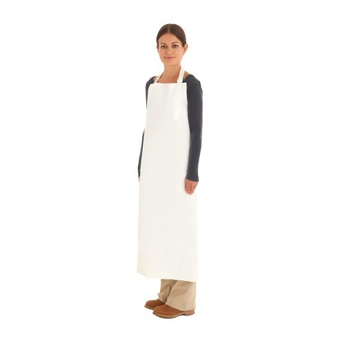 Ansell 105296 Apron, Polyurethane, Resists: Abrasion, Chemicals, Oils and Fats, 45, 0, White
