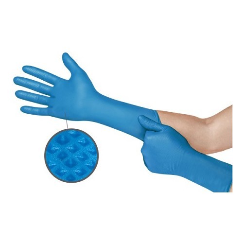 Ansell Microflex® AN-93-283 Exam Gloves, Large, #9, Nitrile, Blue, 11.8 in Length, Powder Free, 7.9 mil Thickness, Application Type: Exam Grade, Ambidextrous Hand