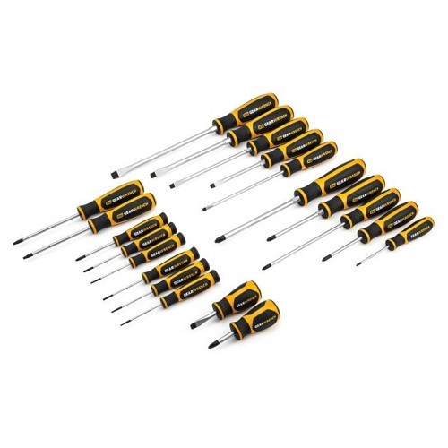 Apex® GEARWRENCH® 80066H Screwdriver Set, SAE, 20 Piece, No Insulated, No Magnetized Tip, Phillips® #00 #0 #1 #2 #3,Slotted 3/16 in 1/4 in 5/16 in 3/8 in 1.5mm 2mm 2.5mm,Torx® T15 T20 Screwdriver Types Included, Alloy Steel, Black Oxide