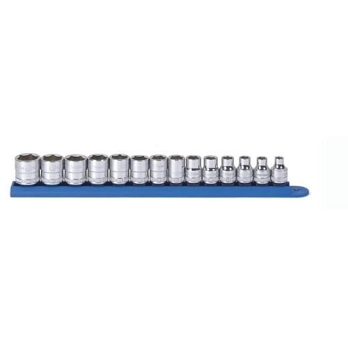 Apex® 80552 Socket Set, Metric, 6 Points, 3/8 in Drive, 14 Piece, Included Socket Size: 6 mm, 7 mm, 8 mm, 9 mm, 10 mm, 11 mm, 12 mm, 13 mm, 14 mm, 15 mm, 16 mm, 17 mm, 18 mm, 19 mm