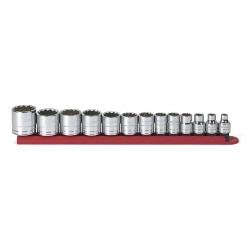 Apex® 80561 Socket Set, Imperial/SAE, 12 Points, 3/8 in Drive, 13 Piece, Included Socket Size: 15/16 in, 1 in