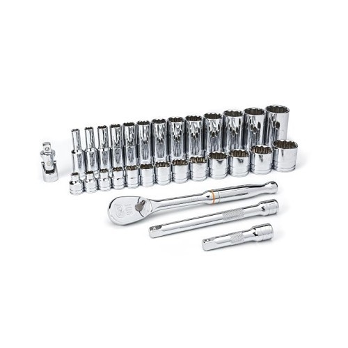 Apex® 80565 Socket Set, Imperial, 12 Points, 3/8 in Drive, 30 Piece, Included Socket Size: 1/4 to 1 in, Storage Case