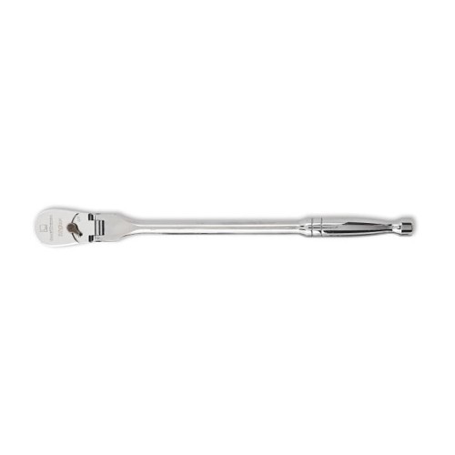 Apex® GEARWRENCH® 81306P Flex Head Ratchet, Imperial, 1/2 in Drive, Teardrop Head Shape, 16.9 in Overall Length, Alloy Steel, Full Polish Chrome, Square Drive Specifications Met, No Quick Release Head, Yes Reversible, No Tether Ready