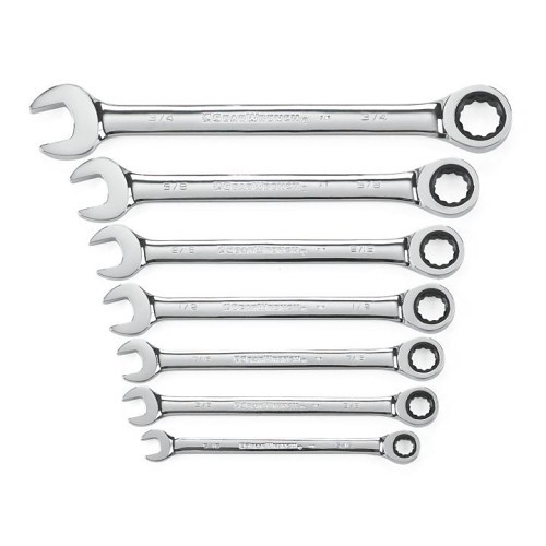 Apex® GEARWRENCH® 9317 Combination Wrench Set, Imperial, 7 Piece, 5/16 to 3/4 in, Polished Chrome