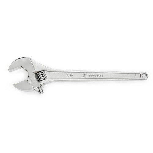 Apex® Crescent® AC218VS Adjustable Wrench, 0 to 2.062 in Wrench Opening, 18 in Overall Length, Alloy Steel Jaw, Meets or Exceeds ANSI Specifications Met, Yes Measurement Scale Included, Alloy Steel, Satin Chrome with Polished Face