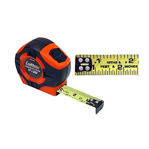 Apex® CRESCENT Lufkin® LUFPHV1425D Engineer's Power Tape, 25 ft Blade Length, 1 in Blade Width
