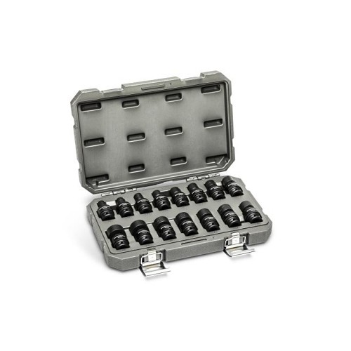 Apex Tool Group GEARWRENCH® GW84918N Universal Impact Metric Socket Set, Yes Impact Rated, Measurement System: Metric, 6 Points, 3/8 in Drive, 15 Piece, Yes Included Socket Size, Yes Drivers Included, Blow Mold Case