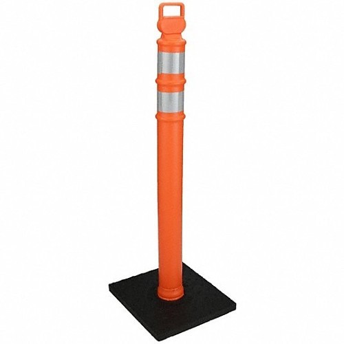 Delineator Post with Base, Delineator Posts, Orange, 45 in Height, 18 in Width