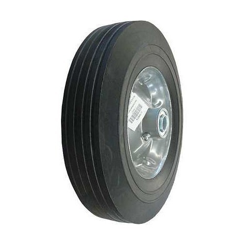 Approved Vendor 1NWZ7 Solid Rubber Wheel, Ribbed Tread, 450 lb Load, 10 in Wheel Dia, 2-1/2 in Wheel Width, 5-5/16 in Tire Rim Dia