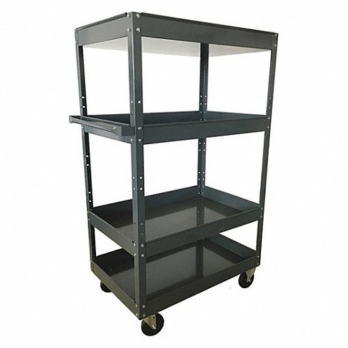 Approved Vendor 3W244 Utility Cart, 40 in Overall Length, 24 in Overall Width, 60 in Overall Height, 800 lb Load