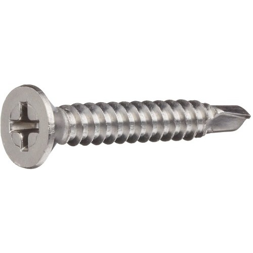 696071 Self-Tapping Screw, Imperial, #10-12 Diameter - Thread Size, 1-3/4 in L, Flat Head, Phillips Drive, Zinc CR3+ Plated Finish