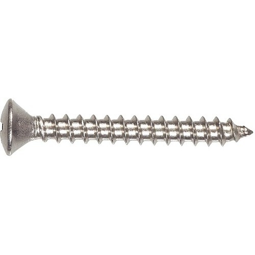 696308 Self-Tapping Screw, Imperial, #6-18 Diameter - Thread Size, 1-1/4 in L, Oval Head, Phillips Drive, Zinc CR3+ Plated Finish