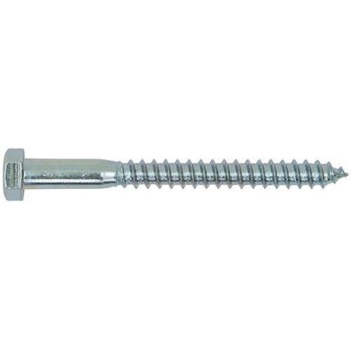 487370 Lag Screw, Imperial, 3/8 in Diameter - Thread Size, 5 in L, Low Carbon Steel, Galvanized Finish