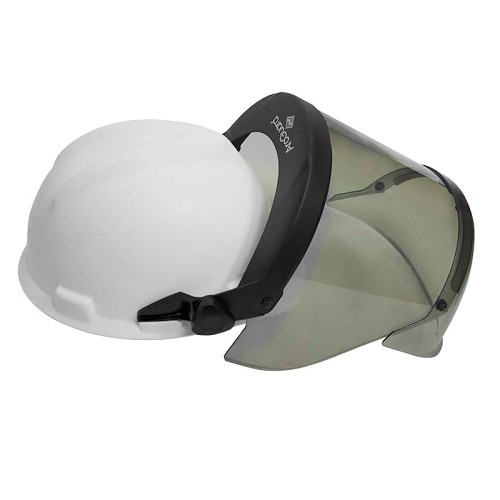 ArcGuard® PUREVIEW™ H12HTHAT Arc Flash Faceshield With Slotted Adapter, Hard Hat, Light Gray Visor, Plastic Visor, ANSI/ISEA Z87.1-2015, ANSI/ISEA Z89.1-2014, ASTM F2178, CAT 2, CSA Z462, NFPA 70E-2015, OSHA 1910.269