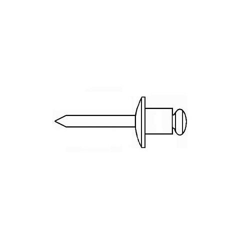 Arconic Fastening Systems Marson AB6-2AV Blind Rivet, Aluminum Body/Mandrel, 3/16 in Rivet Diameter, 1/8 in Length, 0.02 to 0.125 in Grip Range, Domed Head, Open End