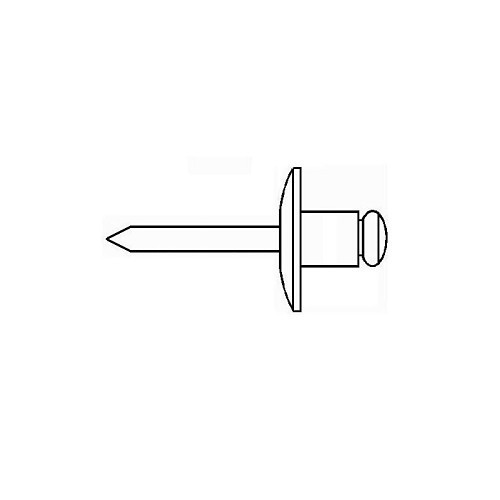 Arconic Fastening Systems Marson ABL6-6AV Blind Rivet, Aluminum Body/Mandrel, 3/16 in Rivet Diameter, 3/8 in Length, 0.251 to 0.375 in Grip Range, Large Flange Head, Open End