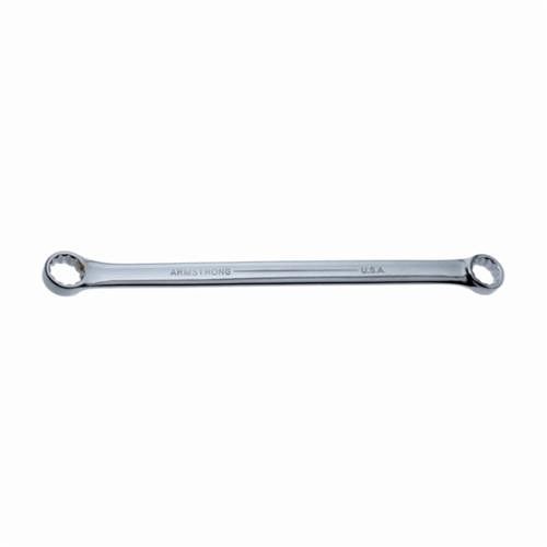 Armstrong® 26-658 Long Length Box End Wrench, 7/16 x 1/2 in Wrench, 12 Points, 15 deg Offset, 8.453 in OAL, High Alloy Steel, Full Polished, ASME B107.6-1994