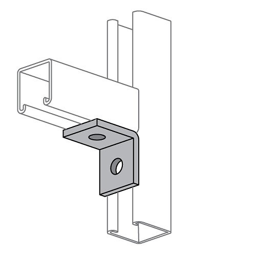 Atkore International Power-Strut® A-301 Corner Angle Bracket, 2 Holes, 2-1/4 in Length, 1-5/8 in Width, Carbon Steel