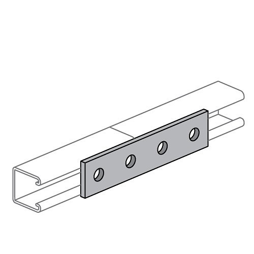 Atkore International Power-Strut® PS888 Splice Plate, 4 Holes, 7-1/4 in Length, 1-5/8 in Width, 1/4 in Thickness, Aluminum